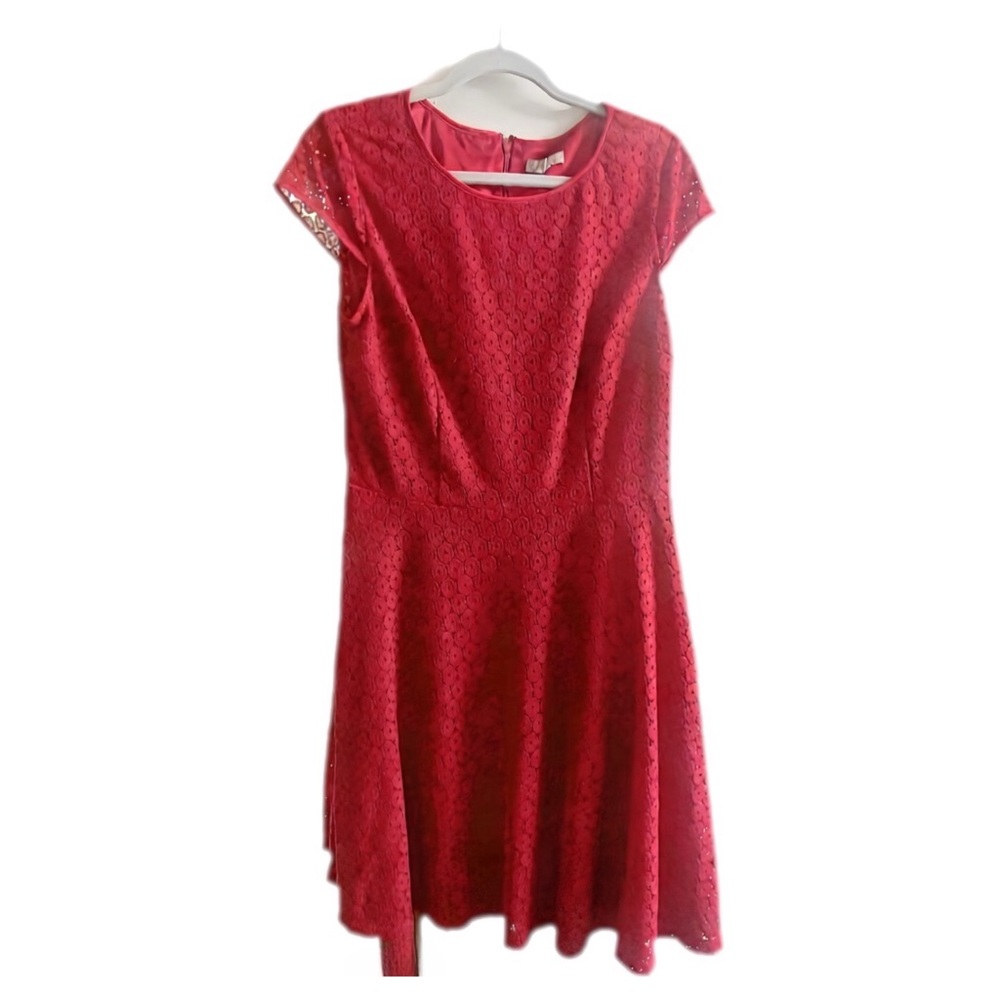 Red Lace Fit & Flare Dress